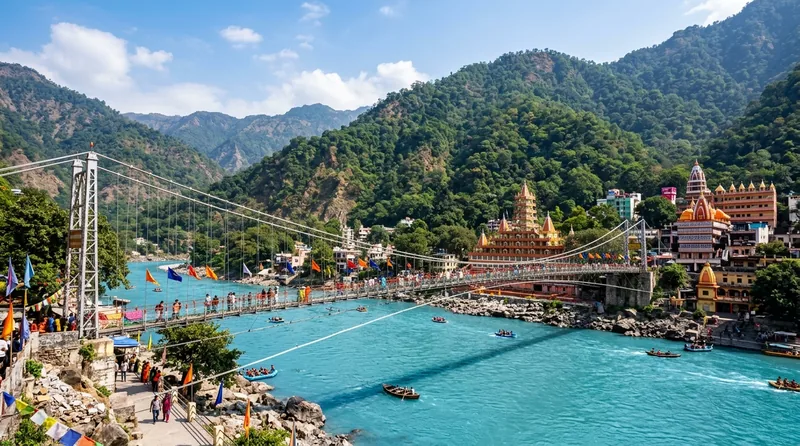Ram Jhula Suspension Bridge Rishikesh Ganges